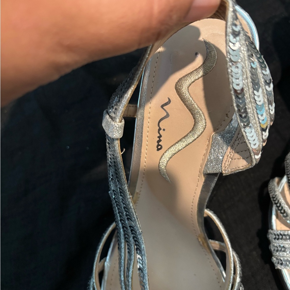 MIA Silver Strappy Heels - Picture 6 of 9